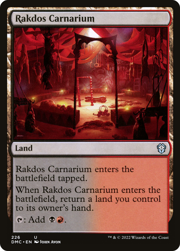 Rakdos Carnarium (DMC-226) - Dominaria United Commander - Premium MTG Single from Wizards of the Coast - Just $0.25! Shop now at Game Crave Tournament Store