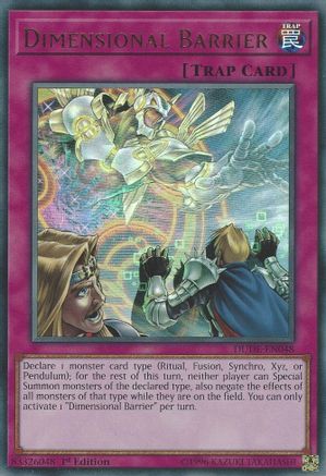 Dimensional Barrier (DUDE-EN048) - Duel Devastator 1st Edition - Premium Yugioh Single from Konami - Just $0.80! Shop now at Game Crave Tournament Store