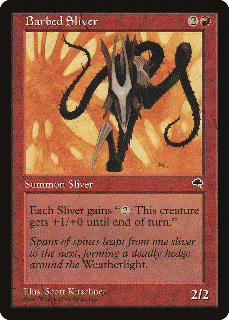 Barbed Sliver (TMP-163) - Tempest - Premium MTG Single from Wizards of the Coast - Just $0.26! Shop now at Game Crave Tournament Store