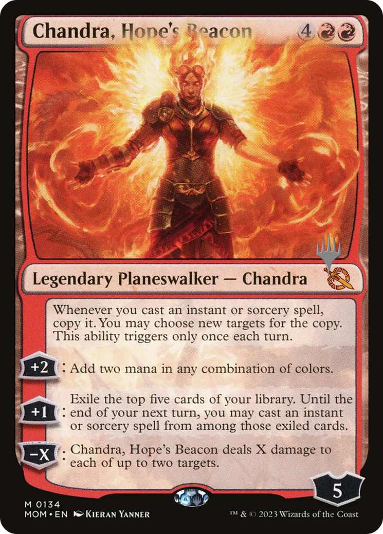 Chandra, Hope's Beacon (PMOM-134P) - March of the Machine Promos Foil - Premium MTG Single from Wizards of the Coast - Just $2.38! Shop now at Game Crave Tournament Store