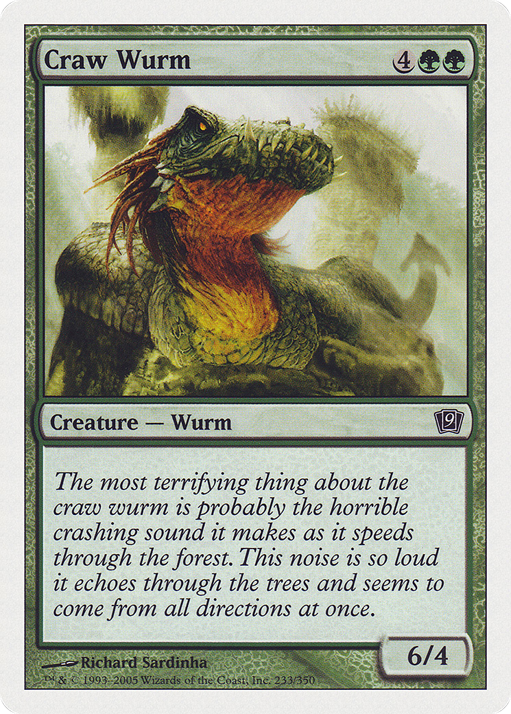 Craw Wurm (9ED-233) - Ninth Edition - Premium MTG Single from Wizards of the Coast - Just $0.08! Shop now at Game Crave Tournament Store