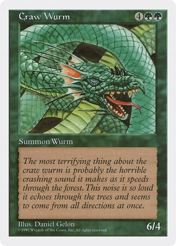 Craw Wurm (5ED-286) - Fifth Edition - Premium MTG Single from Wizards of the Coast - Just $0.08! Shop now at Game Crave Tournament Store