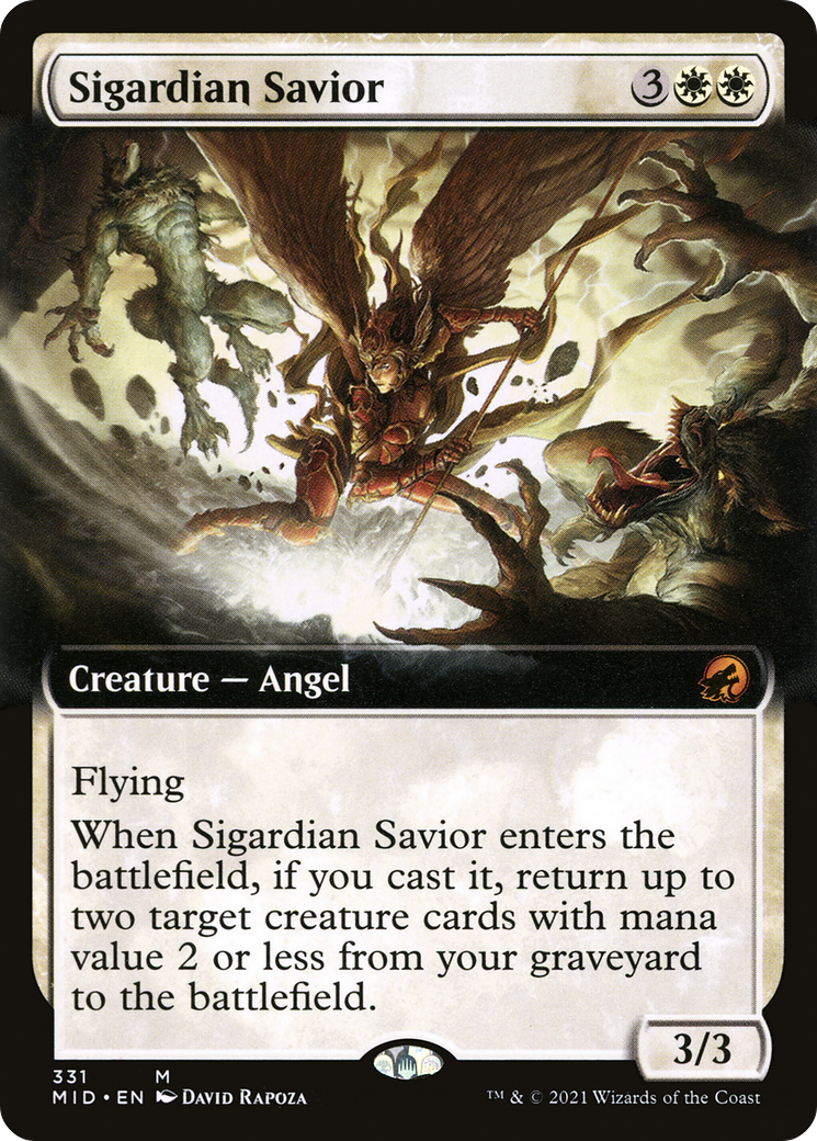 Sigardian Savior (MID-331) - Innistrad: Midnight Hunt: (Extended Art) Foil - Premium MTG Single from Wizards of the Coast - Just $0.66! Shop now at Game Crave Tournament Store