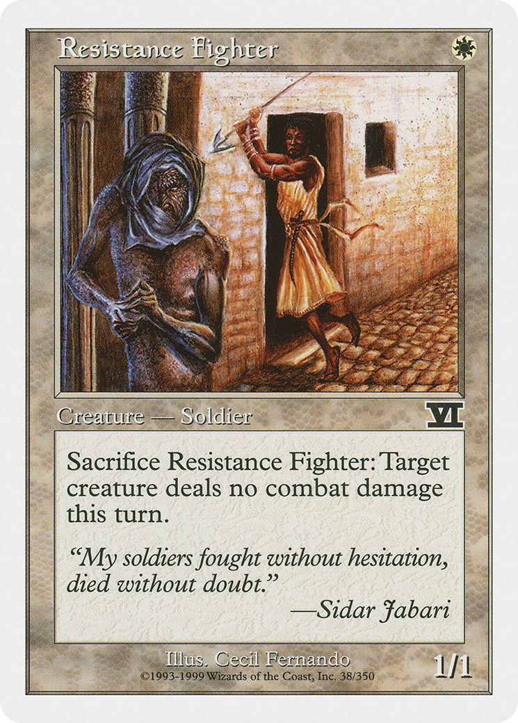 Resistance Fighter (6ED-038) - Classic Sixth Edition - Premium MTG Single from Wizards of the Coast - Just $0.08! Shop now at Game Crave Tournament Store