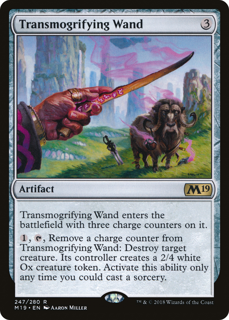 Transmogrifying Wand (M19-247) - Core Set 2019 Foil - Premium MTG Single from Wizards of the Coast - Just $0.65! Shop now at Game Crave Tournament Store