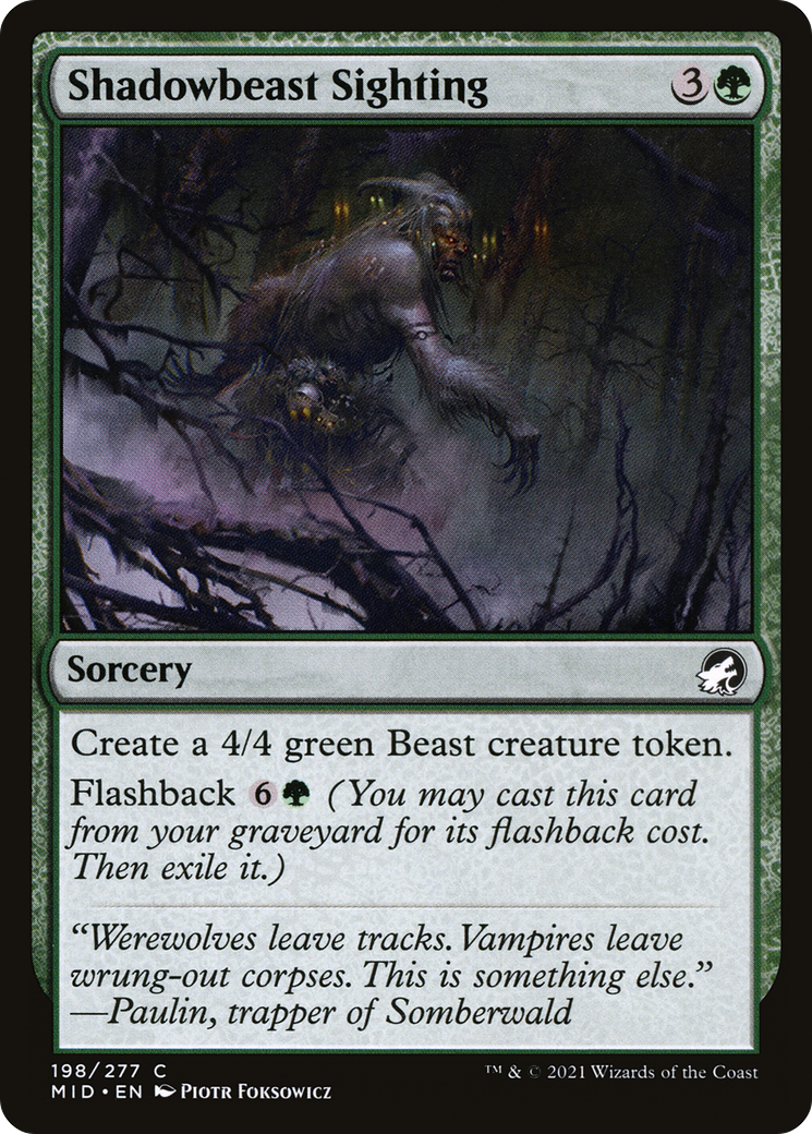 Shadowbeast Sighting (MID-198) - Innistrad: Midnight Hunt Foil - Premium MTG Single from Wizards of the Coast - Just $0.08! Shop now at Game Crave Tournament Store