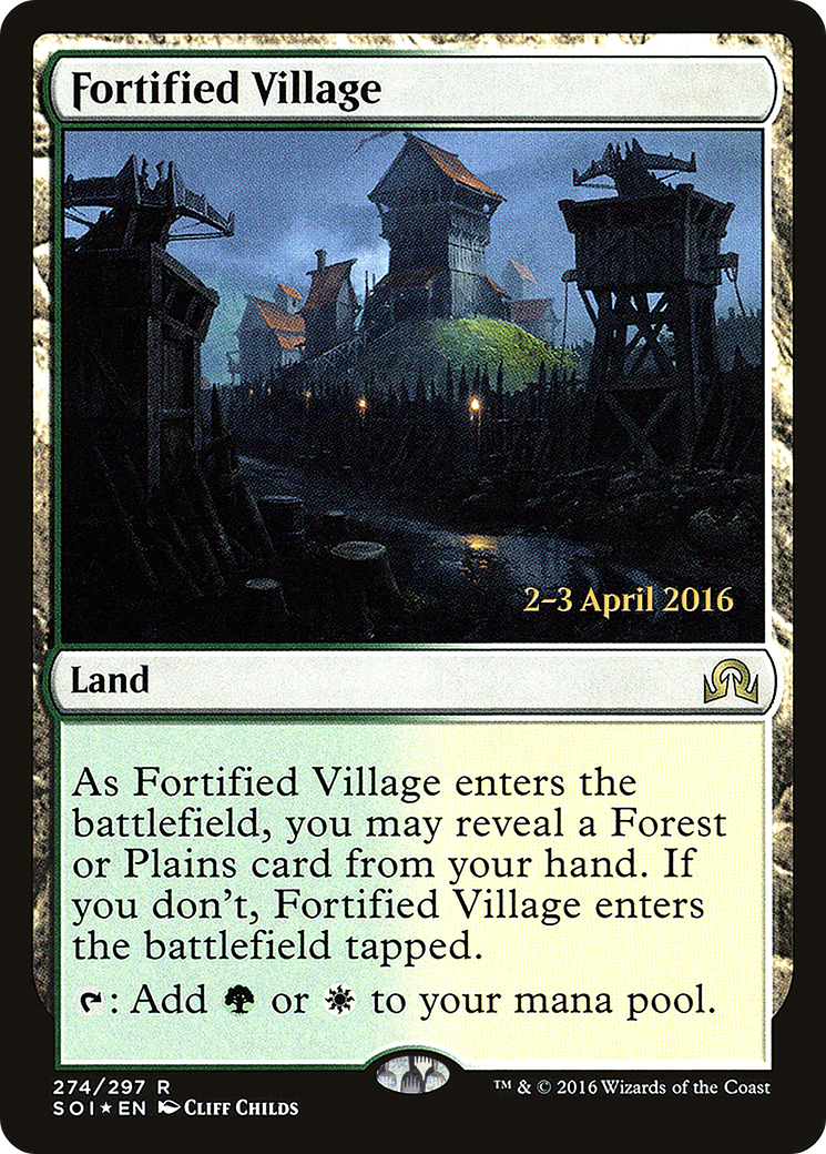 Fortified Village (PSOI-274S) - Shadows over Innistrad Promos Foil - Premium MTG Single from Wizards of the Coast - Just $0.81! Shop now at Game Crave Tournament Store