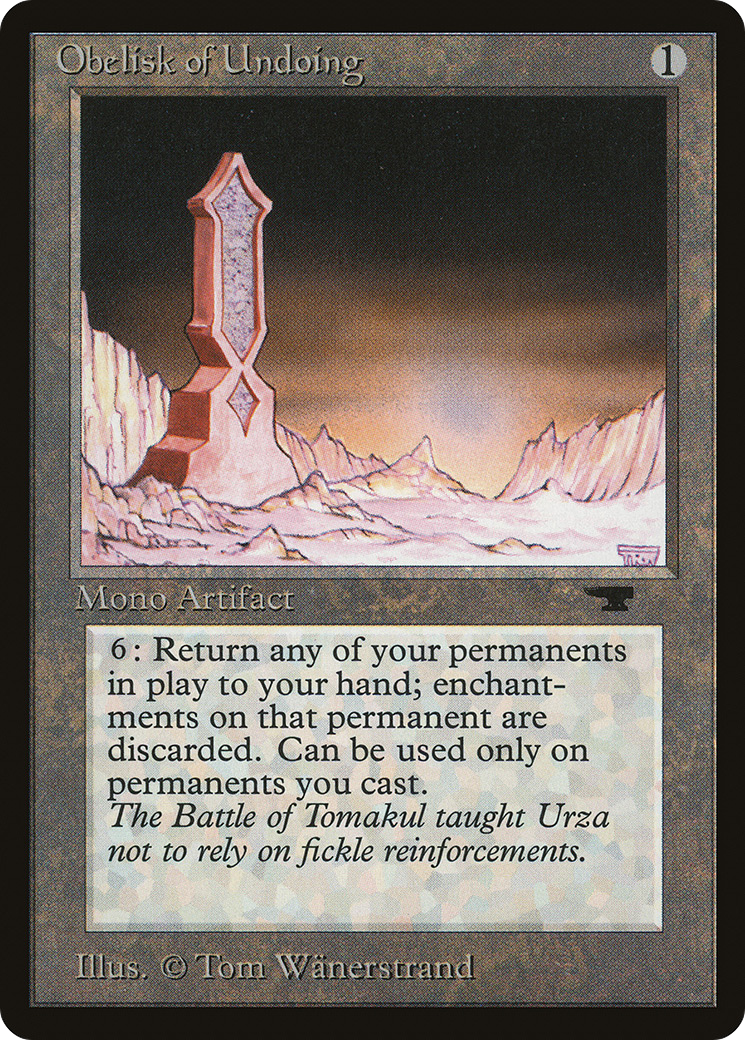 Obelisk of Undoing (ATQ-058) - Antiquities - Premium MTG Single from Wizards of the Coast - Just $2.94! Shop now at Game Crave Tournament Store