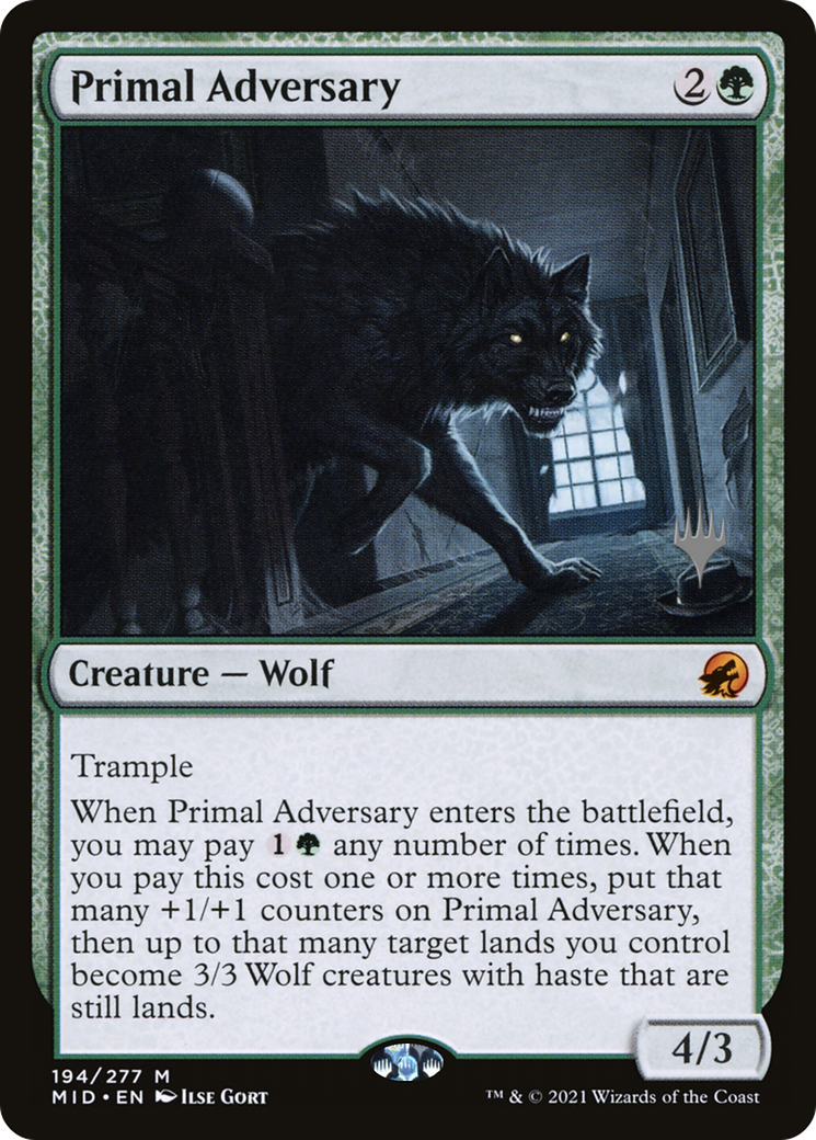 Primal Adversary (PMID-194P) - Innistrad: Midnight Hunt Promos Foil - Premium MTG Single from Wizards of the Coast - Just $0.32! Shop now at Game Crave Tournament Store