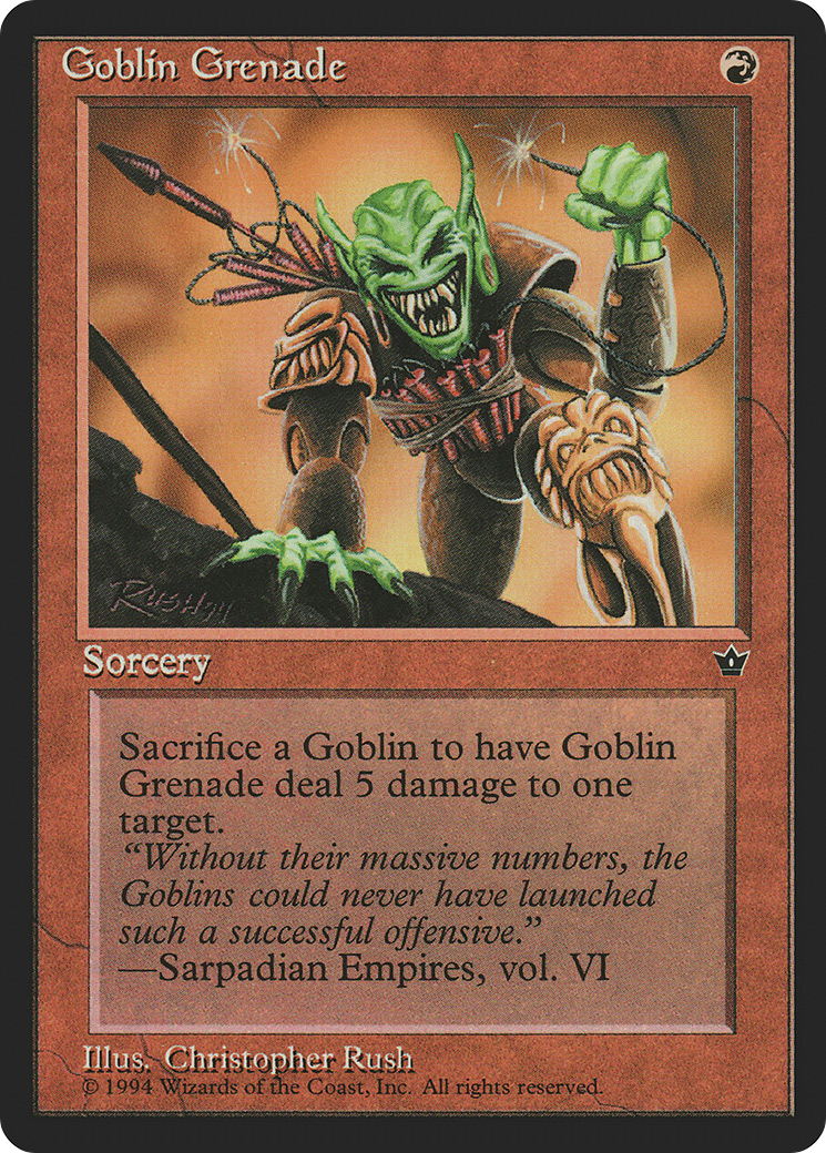 Goblin Grenade (FEM-56C) - Fallen Empires - Premium MTG Single from Wizards of the Coast - Just $0.10! Shop now at Game Crave Tournament Store
