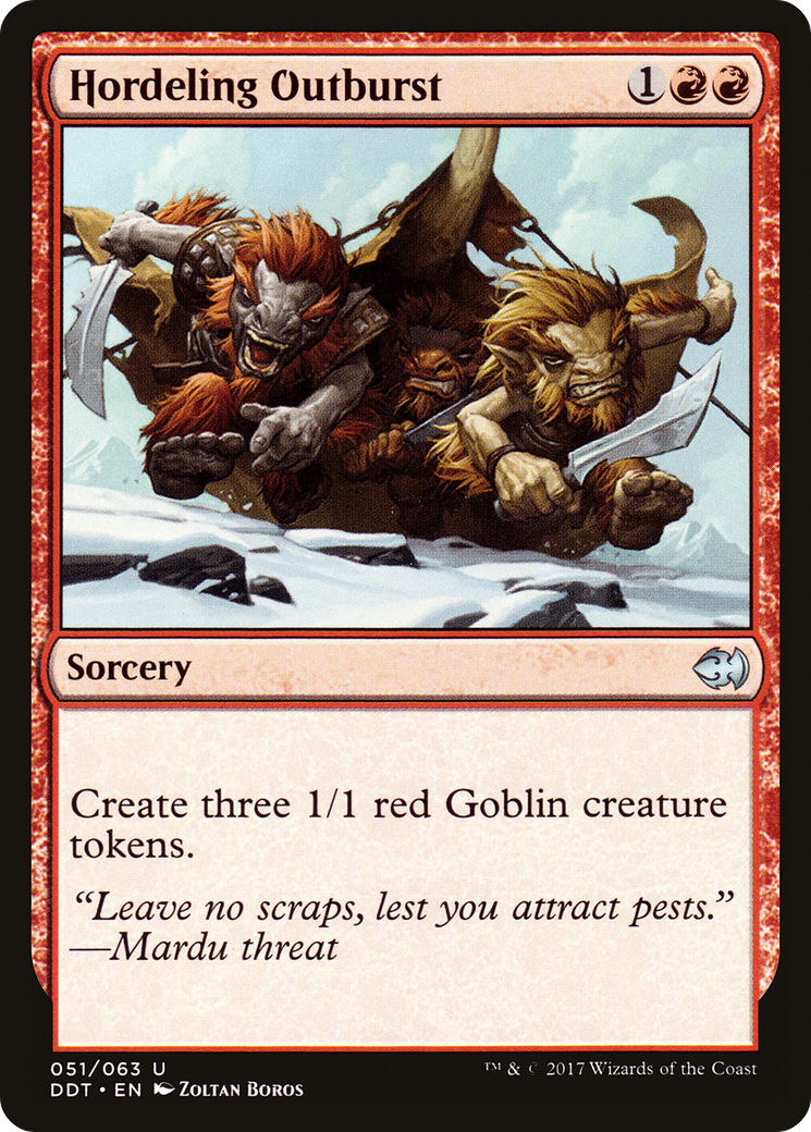 Hordeling Outburst (DDT-051) - Duel Decks: Merfolk vs. Goblins - Premium MTG Single from Wizards of the Coast - Just $0.26! Shop now at Game Crave Tournament Store