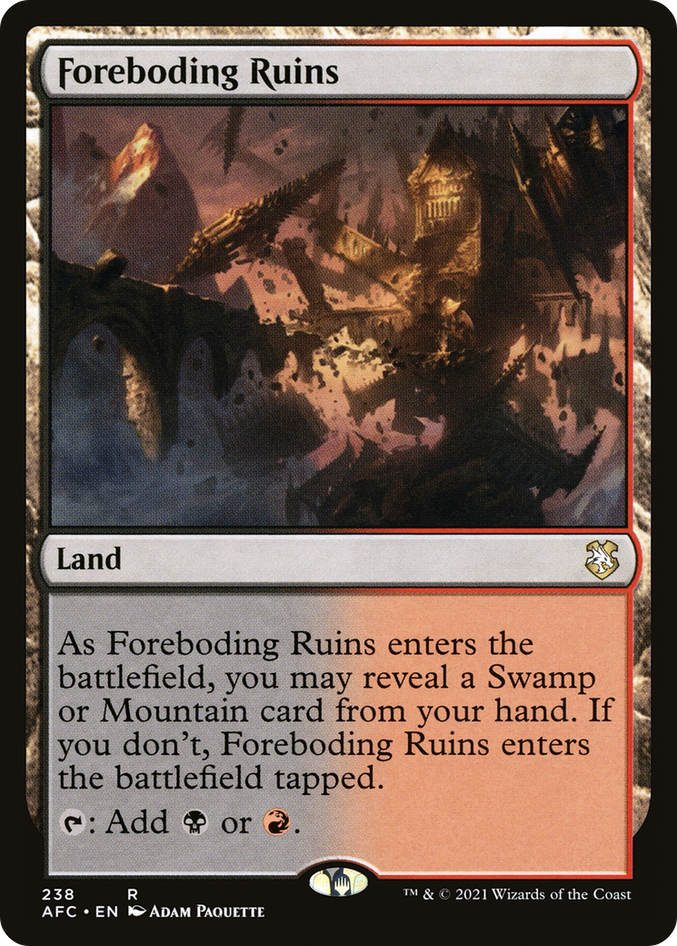 Foreboding Ruins (AFC-238) - Forgotten Realms Commander - Premium MTG Single from Wizards of the Coast - Just $0.09! Shop now at Game Crave Tournament Store
