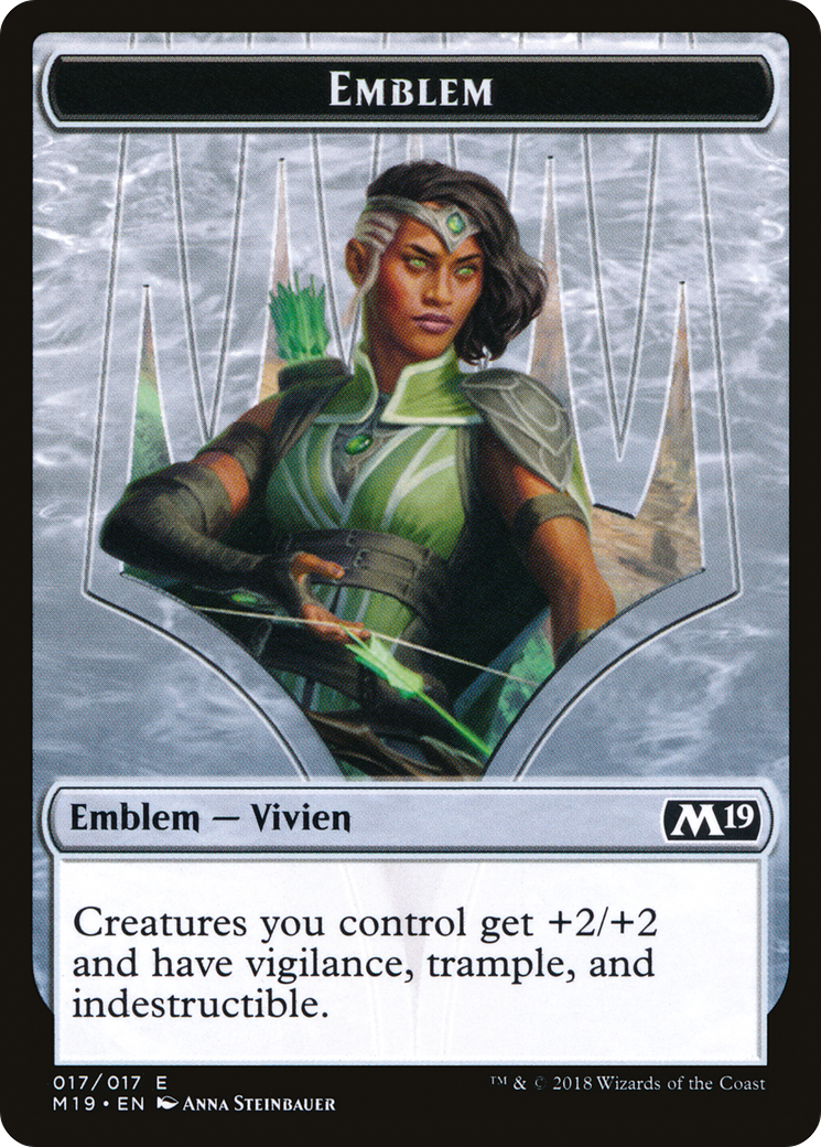 Vivien Reid Emblem (TM19-017) - Core Set 2019 Tokens - Premium MTG Single from Wizards of the Coast - Just $0.08! Shop now at Game Crave Tournament Store