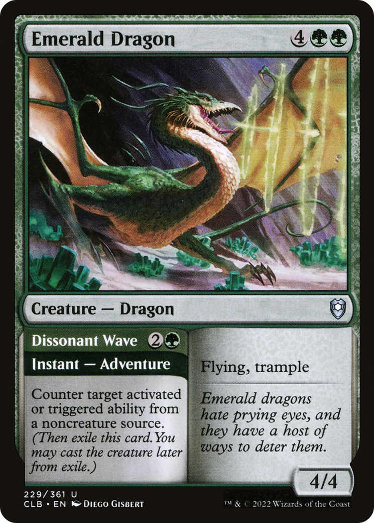Emerald Dragon // Dissonant Wave (CLB-229) - Commander Legends: Battle for Baldur's Gate - Premium MTG Single from Wizards of the Coast - Just $0.08! Shop now at Game Crave Tournament Store