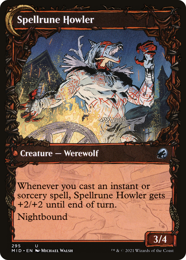 Spellrune Painter // Spellrune Howler (MID-295) - Innistrad: Midnight Hunt: (Showcase, Double Faced Transform) - Premium MTG Single from Wizards of the Coast - Just $0.08! Shop now at Game Crave Tournament Store