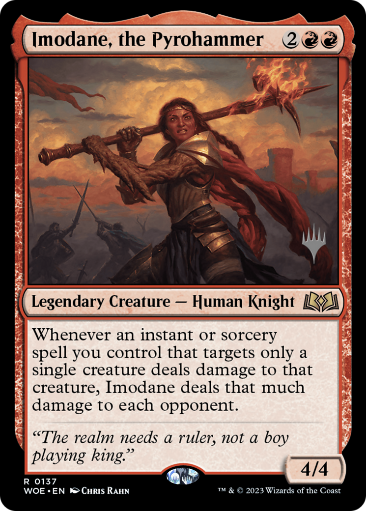 Imodane, the Pyrohammer (PWOE-137P) - Wilds of Eldraine Promos - Premium MTG Single from Wizards of the Coast - Just $0.33! Shop now at Game Crave Tournament Store