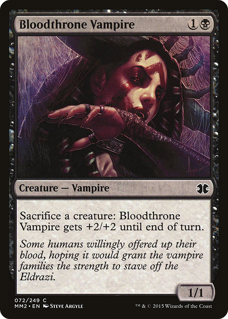 Bloodthrone Vampire (MM2-072) - Modern Masters 2015 Foil - Premium MTG Single from Wizards of the Coast - Just $0.42! Shop now at Game Crave Tournament Store