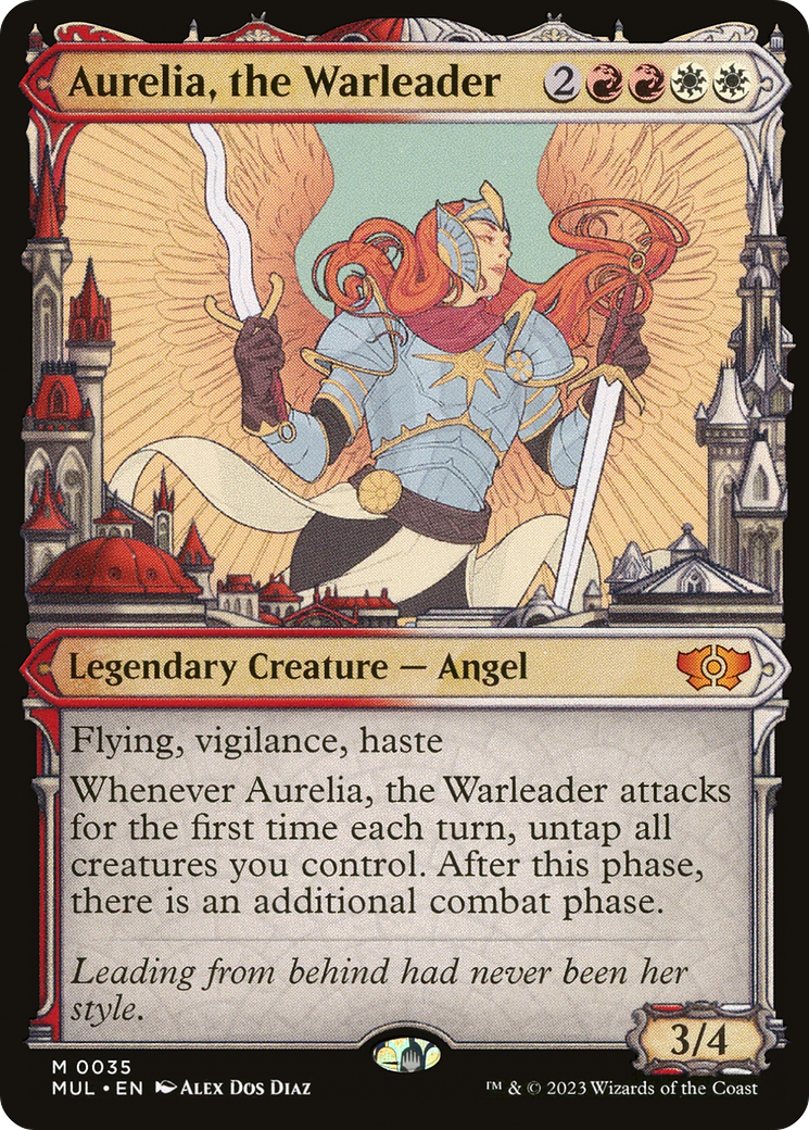 Aurelia, the Warleader (MUL-035) - Multiverse Legends: (Showcase) Foil - Premium MTG Single from Wizards of the Coast - Just $7.69! Shop now at Game Crave Tournament Store