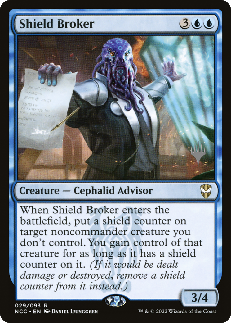 Shield Broker (PNCC-29P) - New Capenna Commander Promos Foil - Premium MTG Single from Wizards of the Coast - Just $0.67! Shop now at Game Crave Tournament Store