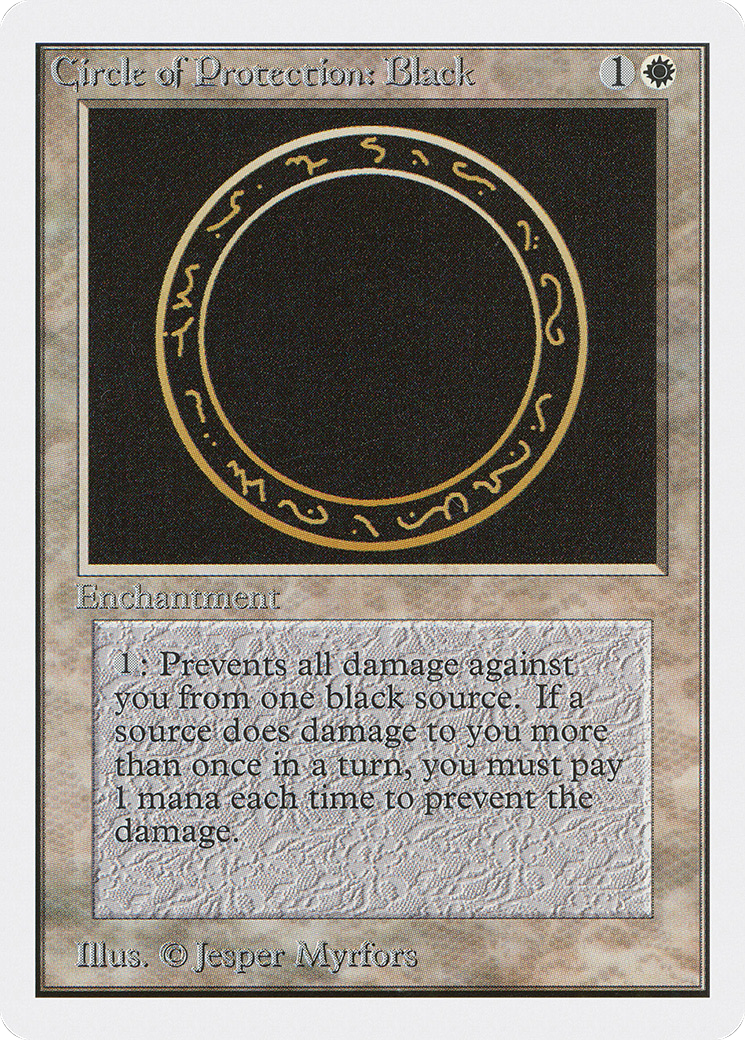 Circle of Protection: Black (2ED-010) - Unlimited Edition - Premium MTG Single from Wizards of the Coast - Just $0.18! Shop now at Game Crave Tournament Store