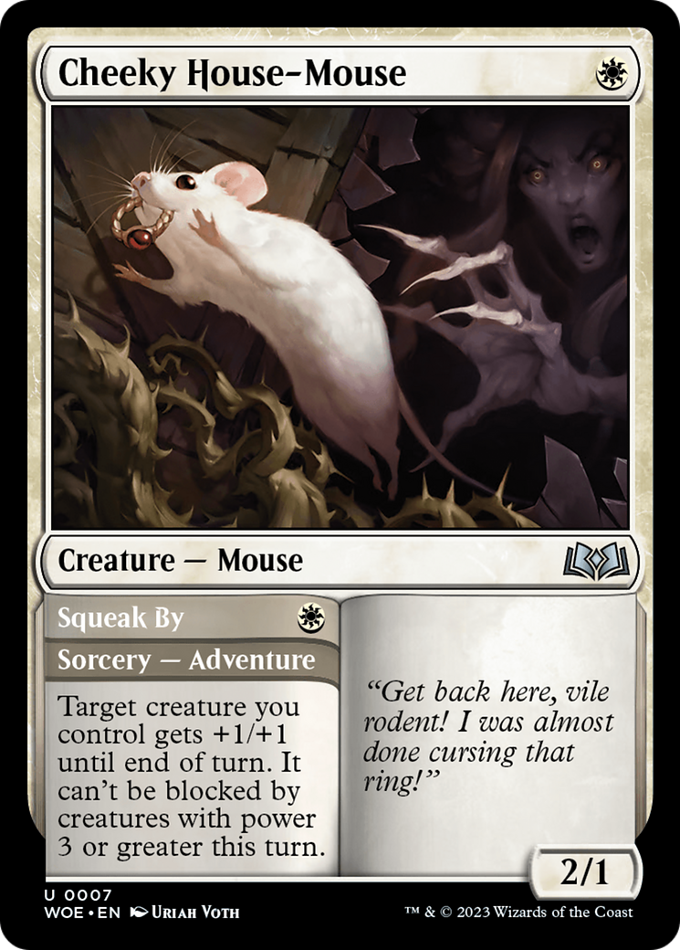Cheeky House-Mouse // Squeak By (WOE-007) - Wilds of Eldraine Foil - Premium MTG Single from Wizards of the Coast - Just $0.08! Shop now at Game Crave Tournament Store
