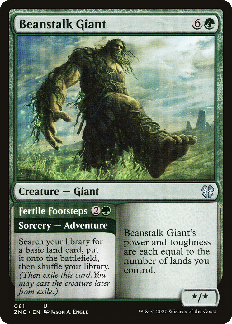 Beanstalk Giant // Fertile Footsteps (ZNC-061) - Zendikar Rising Commander - Premium MTG Single from Wizards of the Coast - Just $0.08! Shop now at Game Crave Tournament Store