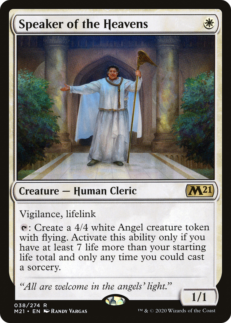Speaker of the Heavens (M21-038) - Core Set 2021 - Premium MTG Single from Wizards of the Coast - Just $0.17! Shop now at Game Crave Tournament Store