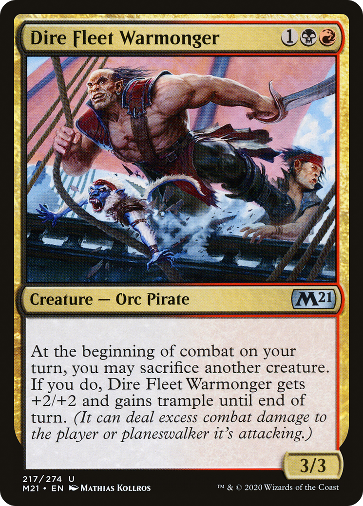 Dire Fleet Warmonger (M21-217) - Core Set 2021 Foil - Premium MTG Single from Wizards of the Coast - Just $0.08! Shop now at Game Crave Tournament Store