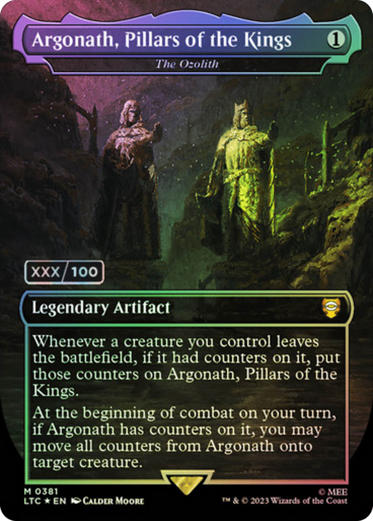The Ozolith (LTC-381Z) - Tales of Middle-earth Commander / Argonath, Pillars of the Kings (Borderless) Foil - Premium MTG Single from Wizards of the Coast - Just $168! Shop now at Game Crave Tournament Store