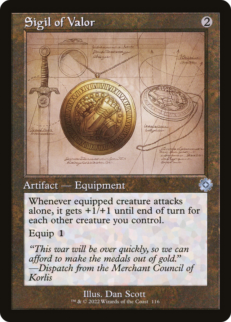 Sigil of Valor (BRR-116) - The Brothers' War Retro Artifacts - Premium MTG Single from Wizards of the Coast - Just $0.08! Shop now at Game Crave Tournament Store