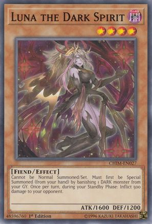 Luna the Dark Spirit (CHIM-EN027) - Chaos Impact Unlimited - Premium Yugioh Single from Konami - Just $0.25! Shop now at Game Crave Tournament Store