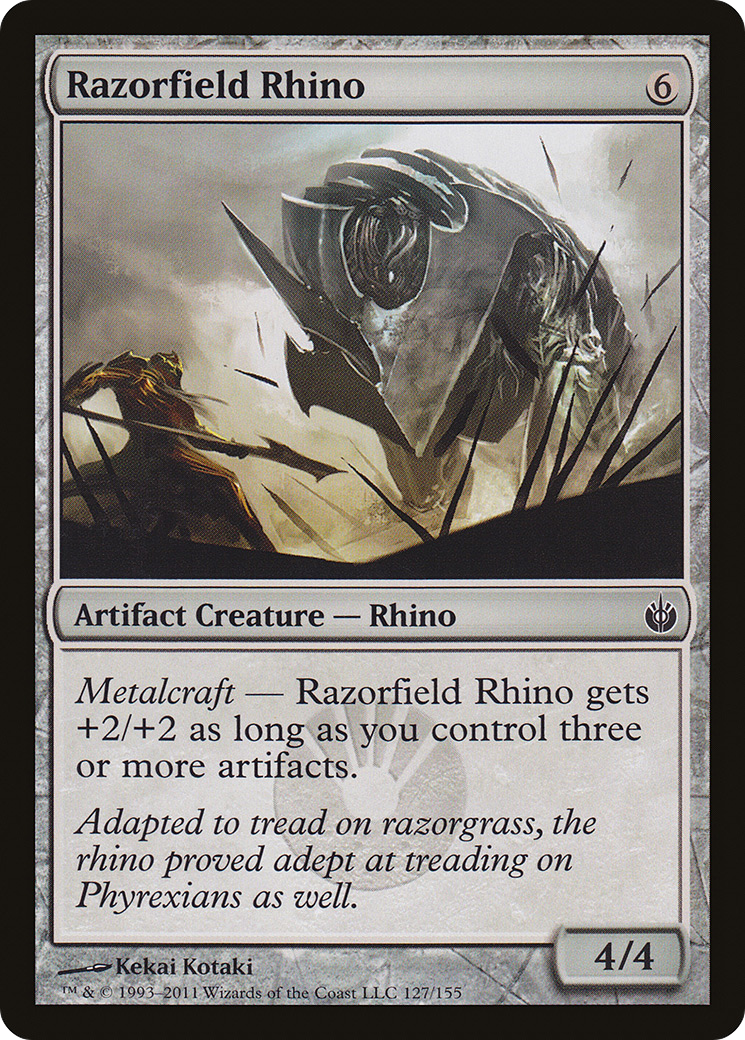 Razorfield Rhino (MBS-127) - Mirrodin Besieged - Premium MTG Single from Wizards of the Coast - Just $0.08! Shop now at Game Crave Tournament Store