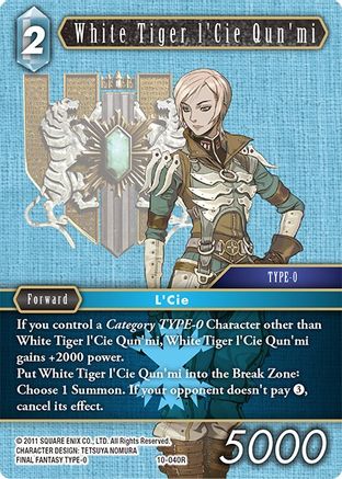 White Tiger l'Cie Qun'mi (OPUS X) Foil - Premium Final Fantasy Single from Opus X - Just $0.25! Shop now at Game Crave Tournament Store
