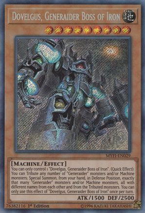 Dovelgus, Generaider Boss of Iron (MYFI-EN029) - Mystic Fighters 1st Edition - Premium Yugioh Single from Konami - Just $0.39! Shop now at Game Crave Tournament Store