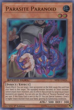 Parasite Paranoid (SBTK-EN028) - Speed Duel: Trials of the Kingdom 1st Edition - Premium Yugioh Single from Konami - Just $5.05! Shop now at Game Crave Tournament Store