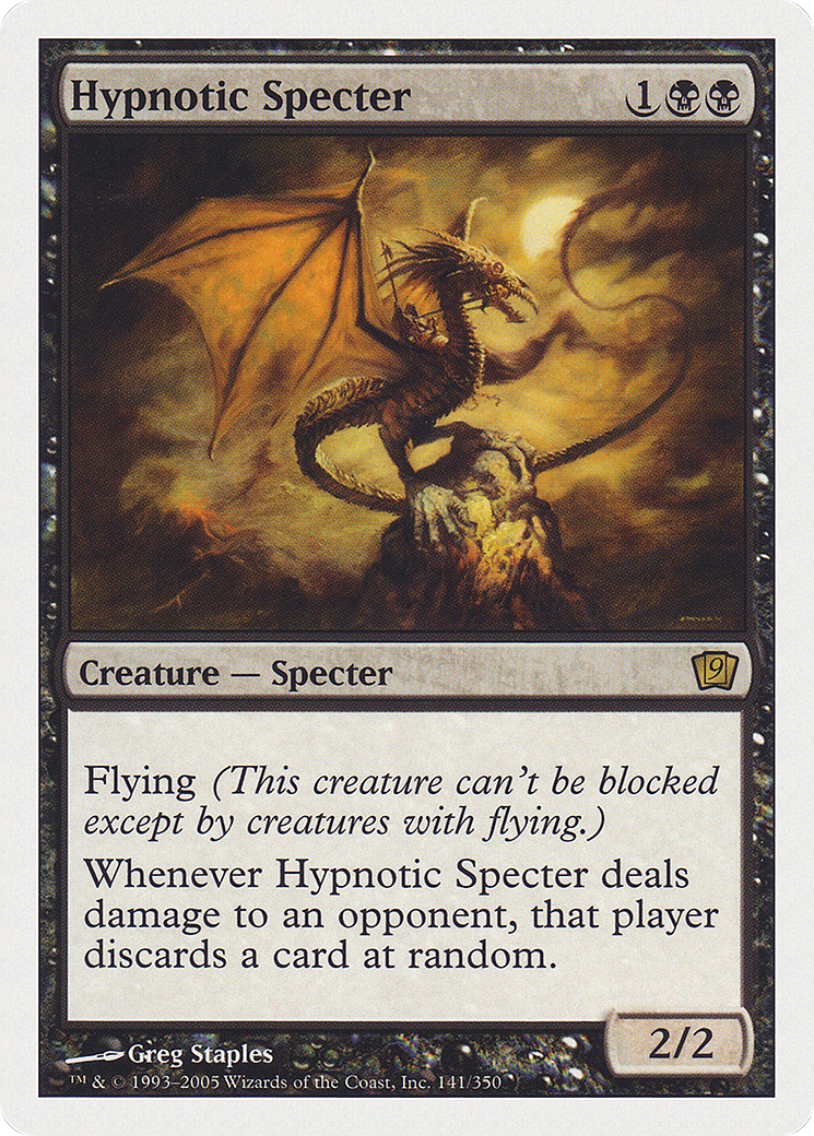 Hypnotic Specter (9ED-141) - Ninth Edition - Premium MTG Single from Wizards of the Coast - Just $0.43! Shop now at Game Crave Tournament Store