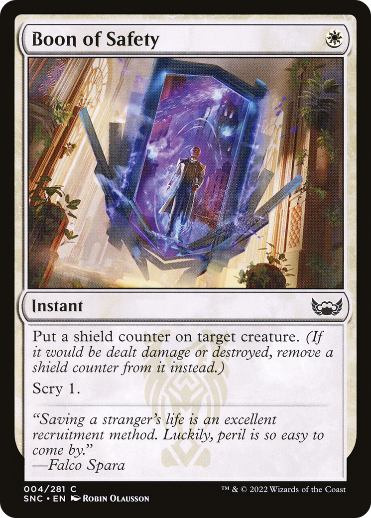 Boon of Safety (SNC-004) - Streets of New Capenna - Premium MTG Single from Wizards of the Coast - Just $0.08! Shop now at Game Crave Tournament Store