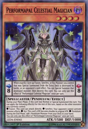 Performapal Celestial Magician (LED6-EN045) - Legendary Duelists: Magical Hero Unlimited - Premium Yugioh Single from Konami - Just $0.41! Shop now at Game Crave Tournament Store