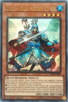 Ancient Warriors - Masterful Sun Mou (IGAS-EN008) - Ignition Assault Unlimited - Premium Yugioh Single from Konami - Just $1.46! Shop now at Game Crave Tournament Store