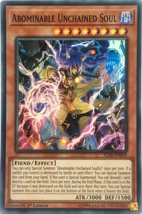 Abominable Unchained Soul (IGAS-EN019) - Ignition Assault Unlimited - Premium Yugioh Single from Konami - Just $0.48! Shop now at Game Crave Tournament Store