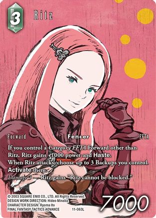 Ritz (Full Art) (OPUS XI) - Premium Final Fantasy Single from Opus XI - Just $0.99! Shop now at Game Crave Tournament Store