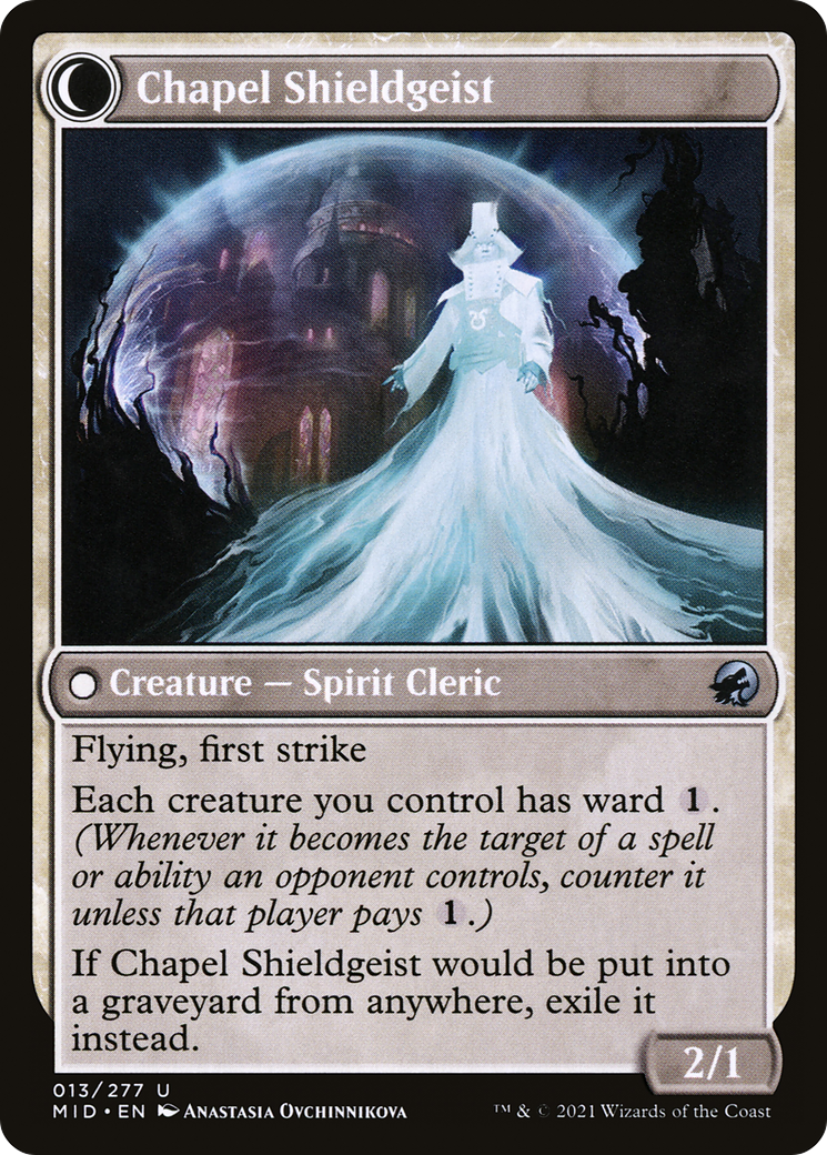 Chaplain of Alms // Chapel Shieldgeist (MID-013) - Innistrad: Midnight Hunt: (Double Faced Transform) Foil - Premium MTG Single from Wizards of the Coast - Just $0.08! Shop now at Game Crave Tournament Store