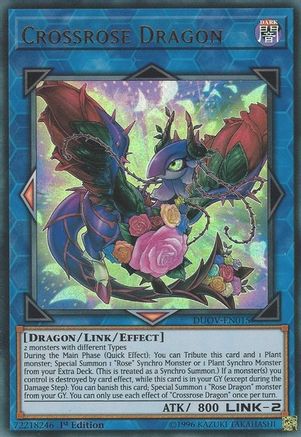 Crossrose Dragon (DUOV-EN015) - Duel Overload 1st Edition - Premium Yugioh Single from Konami - Just $0.09! Shop now at Game Crave Tournament Store
