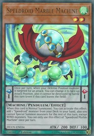 Speedroid Marble Machine (DUOV-EN034) - Duel Overload 1st Edition - Premium Yugioh Single from Konami - Just $0.25! Shop now at Game Crave Tournament Store