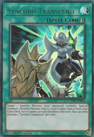 Synchro Transcend (DUOV-EN041) - Duel Overload 1st Edition - Premium Yugioh Single from Konami - Just $0.25! Shop now at Game Crave Tournament Store