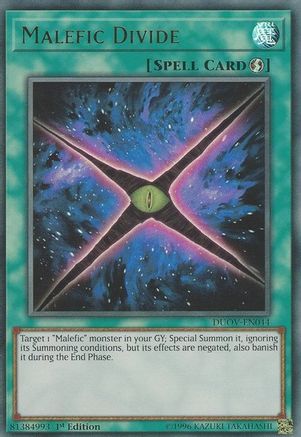 Malefic Divide (DUOV-EN044) - Duel Overload 1st Edition - Premium Yugioh Single from Konami - Just $0.25! Shop now at Game Crave Tournament Store