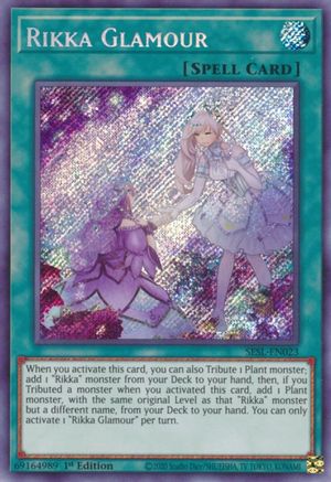 yugioh rikka cards SESL-EN023 Rikka Glamour Secret Rare 1st Edition Mint YuGiOh Card