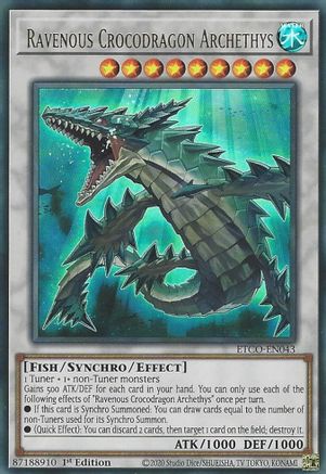 Ravenous Crocodragon Archethys (ETCO-EN043) - Eternity Code 1st Edition - Premium Yugioh Single from Konami - Just $4.76! Shop now at Game Crave Tournament Store