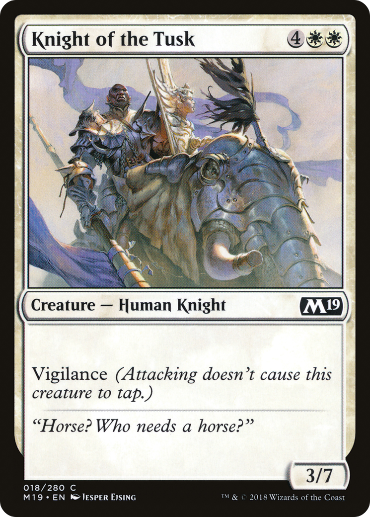 Knight of the Tusk (M19-018) - Core Set 2019 - Premium MTG Single from Wizards of the Coast - Just $0.08! Shop now at Game Crave Tournament Store
