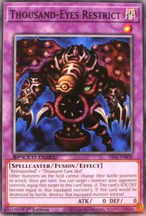 Thousand-Eyes Restrict (SS04-ENB30) - Speed Duel Decks: Match of the Millennium 1st Edition - Premium Yugioh Single from Konami - Just $4.20! Shop now at Game Crave Tournament Store